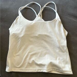 Fabletics built in sports bra white cropped tank